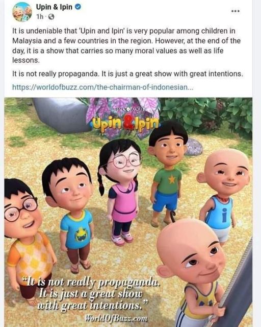 Tanggapi Ketua KPI Soal Propaganda Malaysia, Upin & Ipin Dapat Dukungan Warganet Indonesia