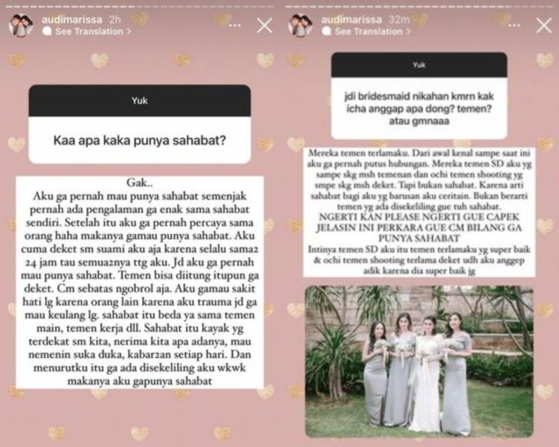 Sebut Tak Punya Sahabat karena Pernah Dikecewakan, Audi Marissa: Cuma Dekat Sama Suami Aja