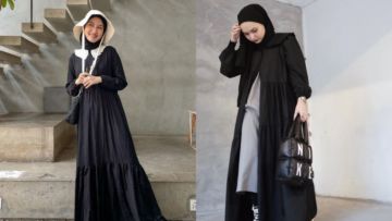 12 Ootd Dress Hitam Hijab Tetap Tampil Stylish