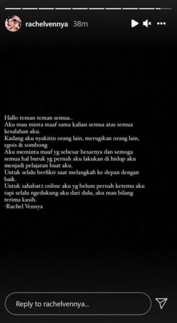 Rachel Vennya Akhirnya Minta Maaf atas Kasusnya yang Viral, Sejumlah Artis Turut Berikan Respons