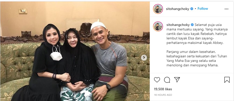 Beda Agama, Choky Sitohang Panjatkan Doa untuk Ibu Mertua yang Berulang Tahun. Adem~