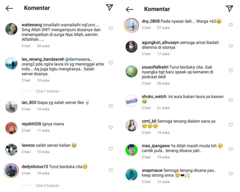 Warganet Salah Orang, Akun @anna.laura Dipenuhi Ucapan Belasungkawa