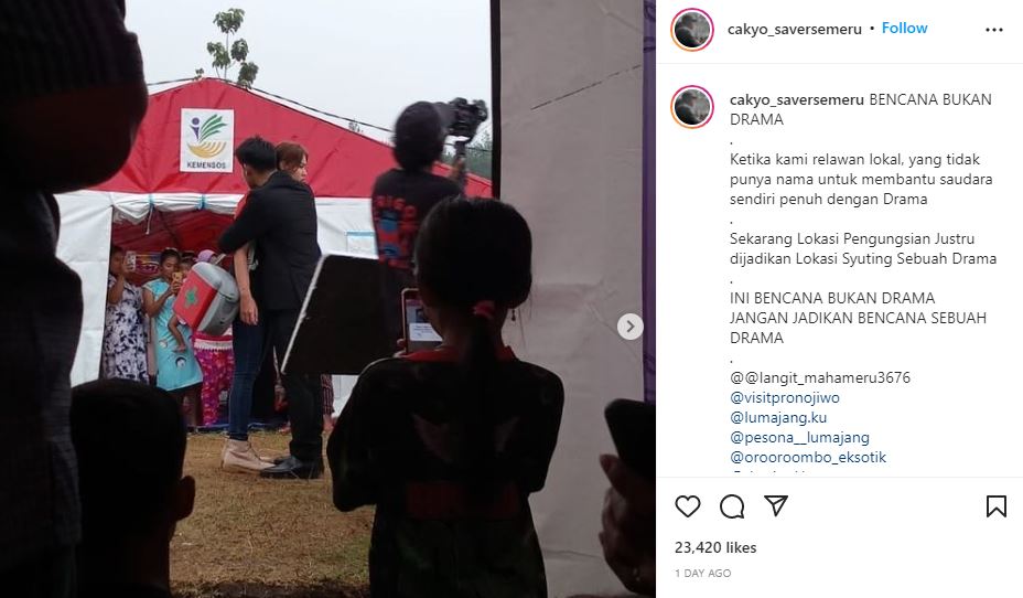 Sinetron yang Syuting di Pengungsian Korban Semeru Dikecam, Pemain Minta Maaf