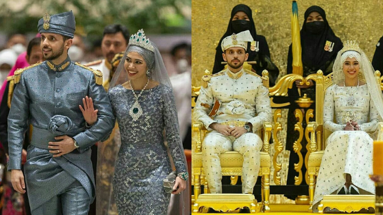 Detail Gaun dan Mahkota Mewah Putri Brunei Darussalam di Hari Pernikahan