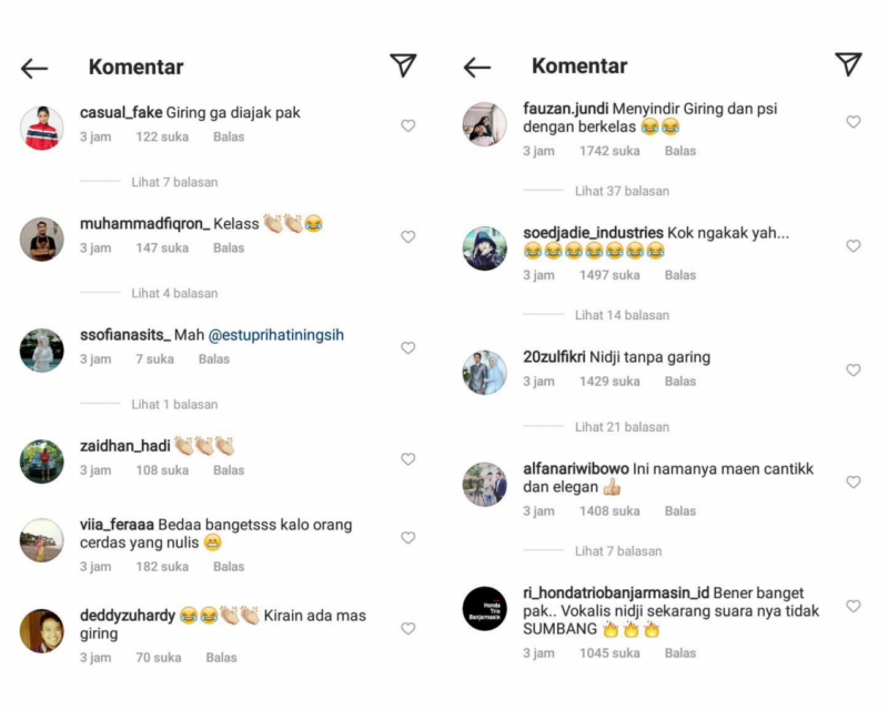 Komentar warganet di unggahan Anies Baswedan