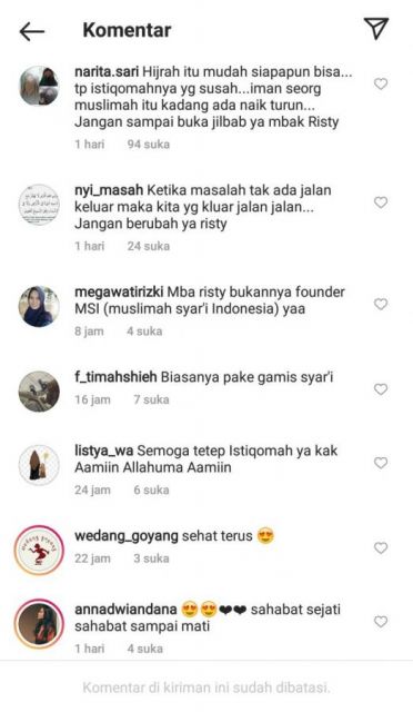 Kolom komentar Risty Tagor 