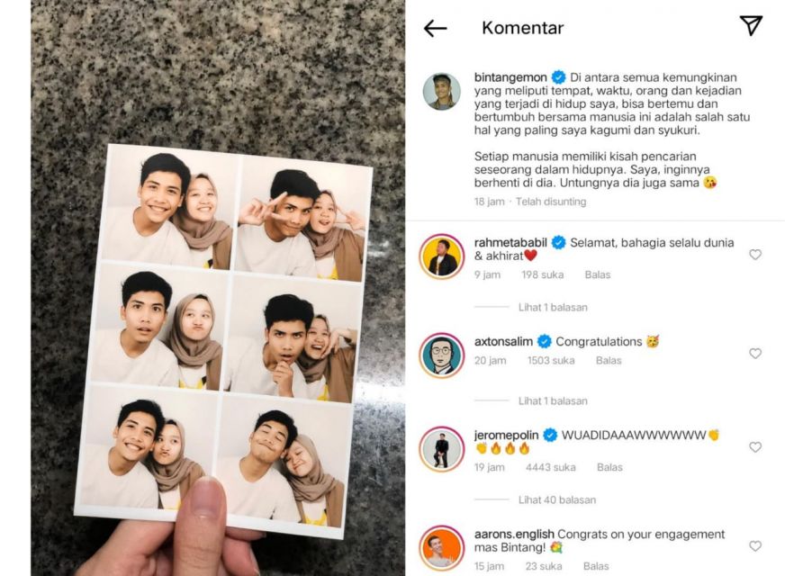 Unggahan dan caption tebaru di IG Bintang Emon