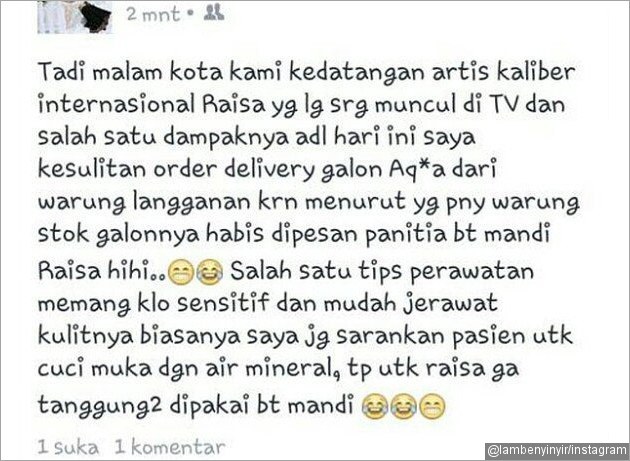 Post Facebook Raisa