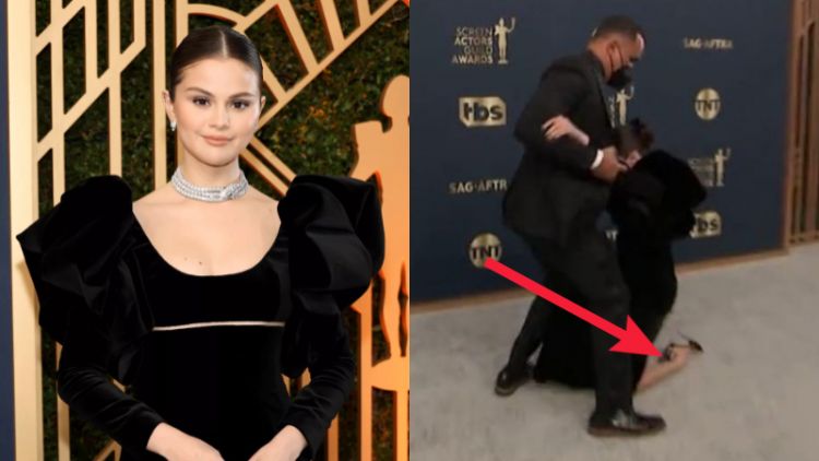 Selena Gomez Terpeleset di Karpet Merah SAG Award, Bacakan Nominasi Tanpa Alas Kaki