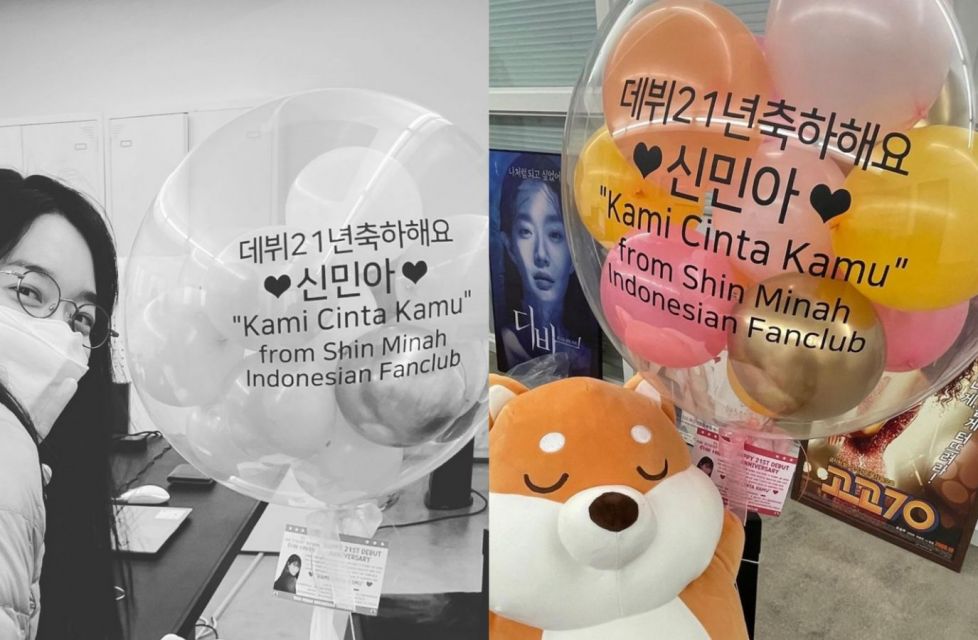 Hadiah Shin Min-ah dari penggemar Indonesia