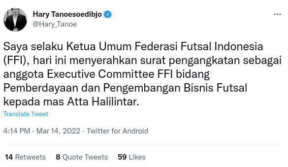 Atta Halilintar Diangkat Jadi Komite Eksekutif Federasi Futsal