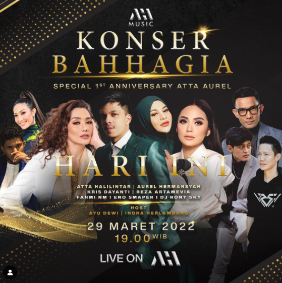 Rayakan Anniversary, Aurel dan Atta Gelar Konser Bertajuk Bahhagia