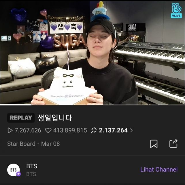 Suga BTS merayakan ulang tahun