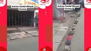 Viral Antre Minyak Goreng Pakai Sandal. Warganet: Indonesia Memang Beda