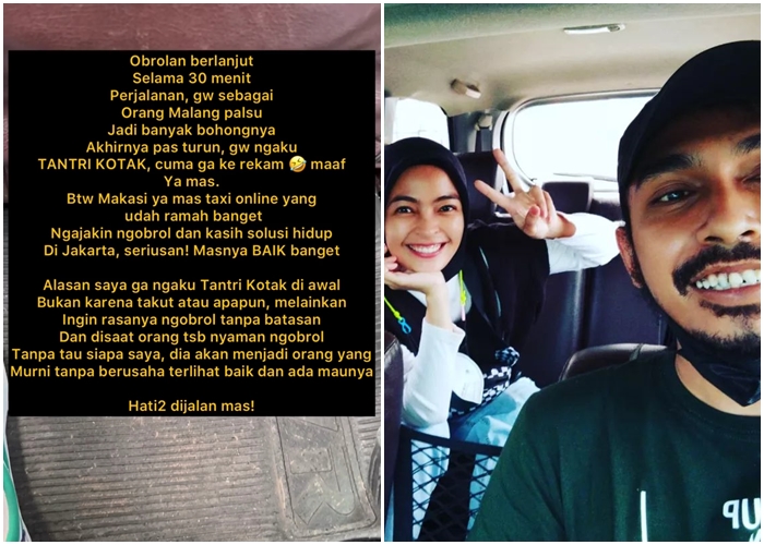 Tantri Kotak Tutupi Identitas Artis demi Bisa Ngobrol Santai dengan Sopir Taksi 6 Tantri Kotak ngeprank sopir taksi online