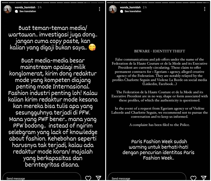 Wanda Hamidah dituntut EO