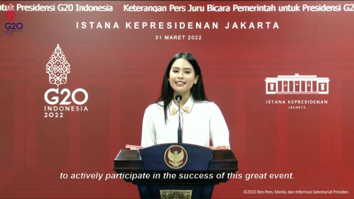 Tugas Maudy Ayunda sebagai juru bicara presidensi