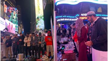 Ratusan Umat Muslim Gelar Salat Tarawih di Times Square, New York