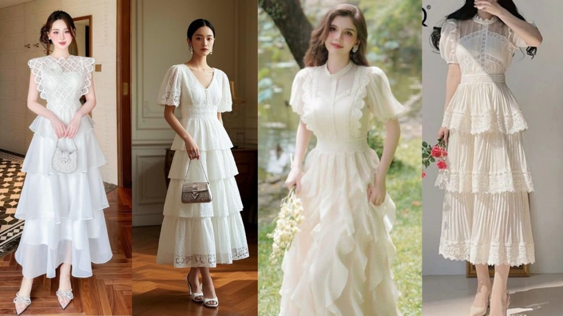 10 Inspirasi Baju Lebaran Non Hijab 2026 yang Paling Stylish, Modern, Fresh, dan Elegan 21 Dress Ruffle Feminine
