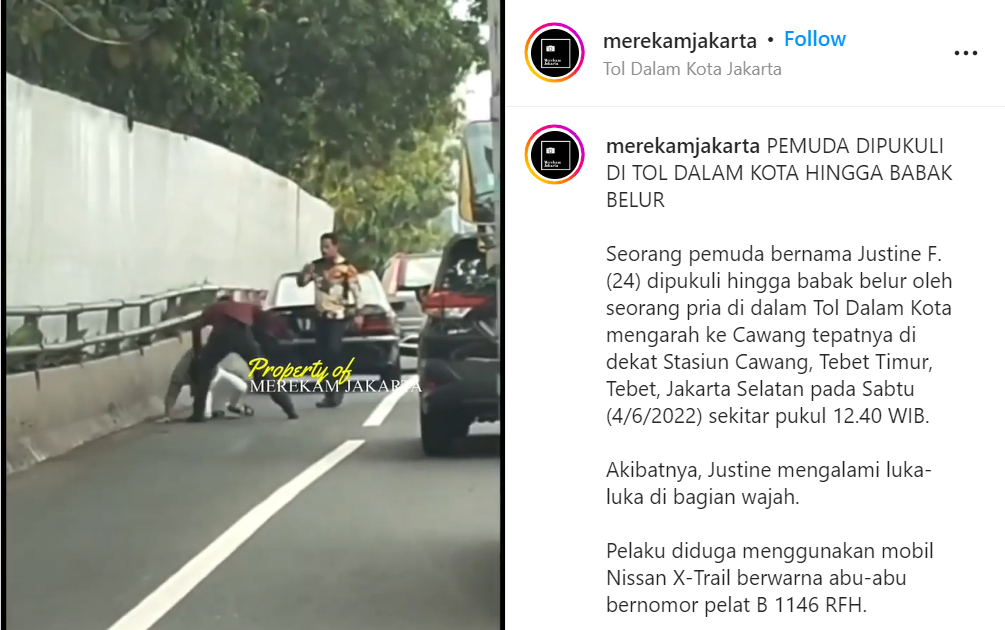 Viral Video Pria Dipukuli di Tol, Korban Ternyata Adik Verlita Evelyn