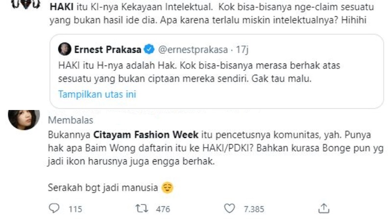 Baim wong daftarakan Citayam Fashion Week