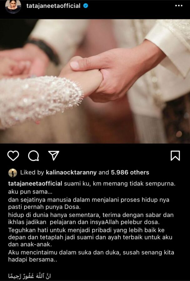 Brotoseno Dipecat Tidak Hormat, Tata Janeeta: Susah Senang Kita Hadapi Bersama