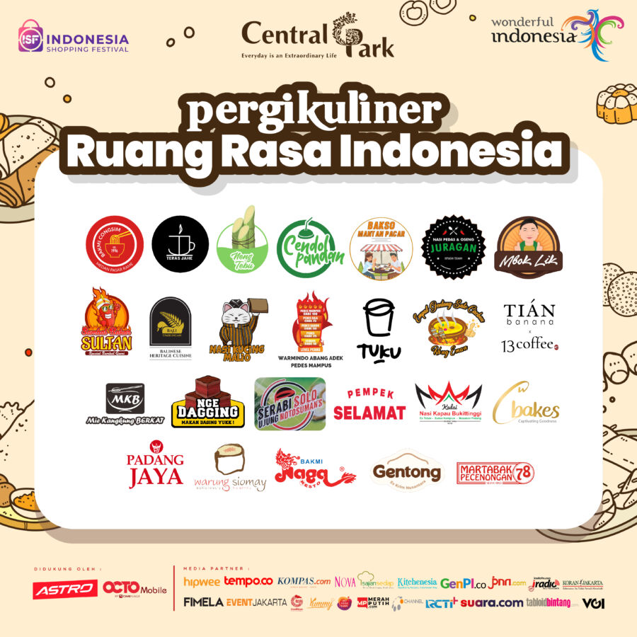 Rayakan Hut RI Ke-77, PergiKuliner Bersama Wonderful Indonesia Gelar Festival Kuliner di Central Park Mall