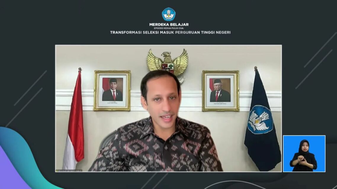 Nadiem Makarim dalam acara Merdeka Belajar episode 22