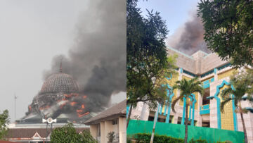 Kronologi dan Penyebab Kubah Masjid Islamic Center Terbakar Hingga Ambruk