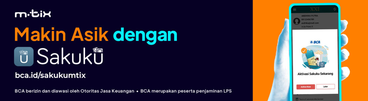Kini Beli Tiket Nonton Bioskop dan Jajan di m.tix Bayarnya Bisa Pakai Sakuku, Yuk Aktivasi