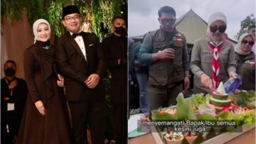 Berbagi Kebahagiaan, Ridwan Kamil  dan Atalia Praratya Syukuran Ulang Tahun Pernikahan di Pengungsian