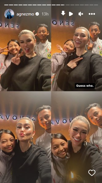 Momen pertemuan Agnez Mo dan dua siswa SMPN 1 Ciawi