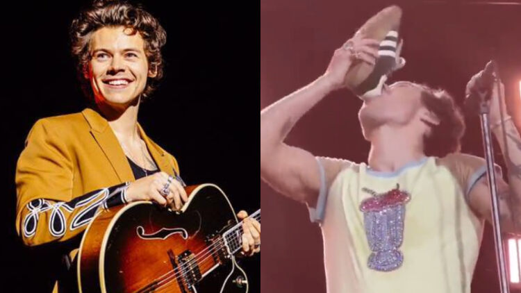 Harry Styles Ikuti Tradisi Shoey, Minum Bir dari Sepatu Saat Konser di Australia