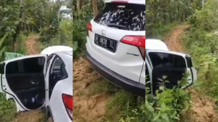 Mobil tersesat di hutan