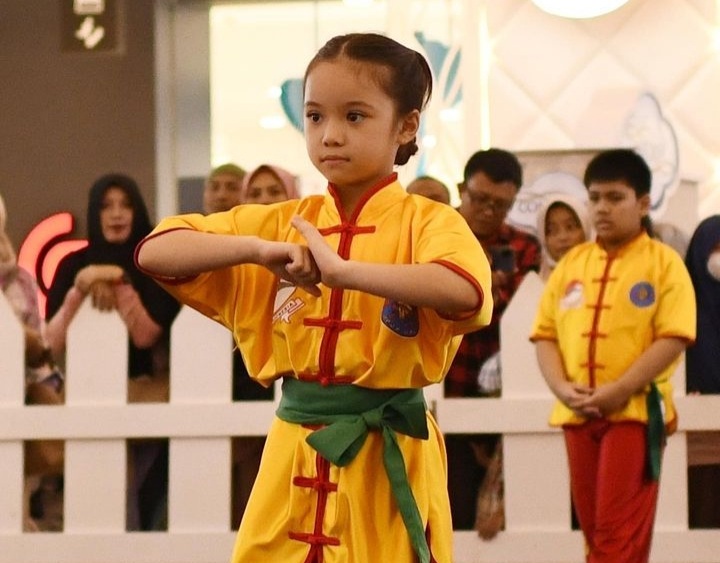 Gisella tak menampik Gempi sempat capek saat berlatih Wushu