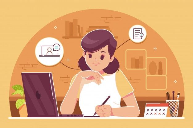 Premium Vektor | Study from Home Illustration Backgroundprint on Pinterest