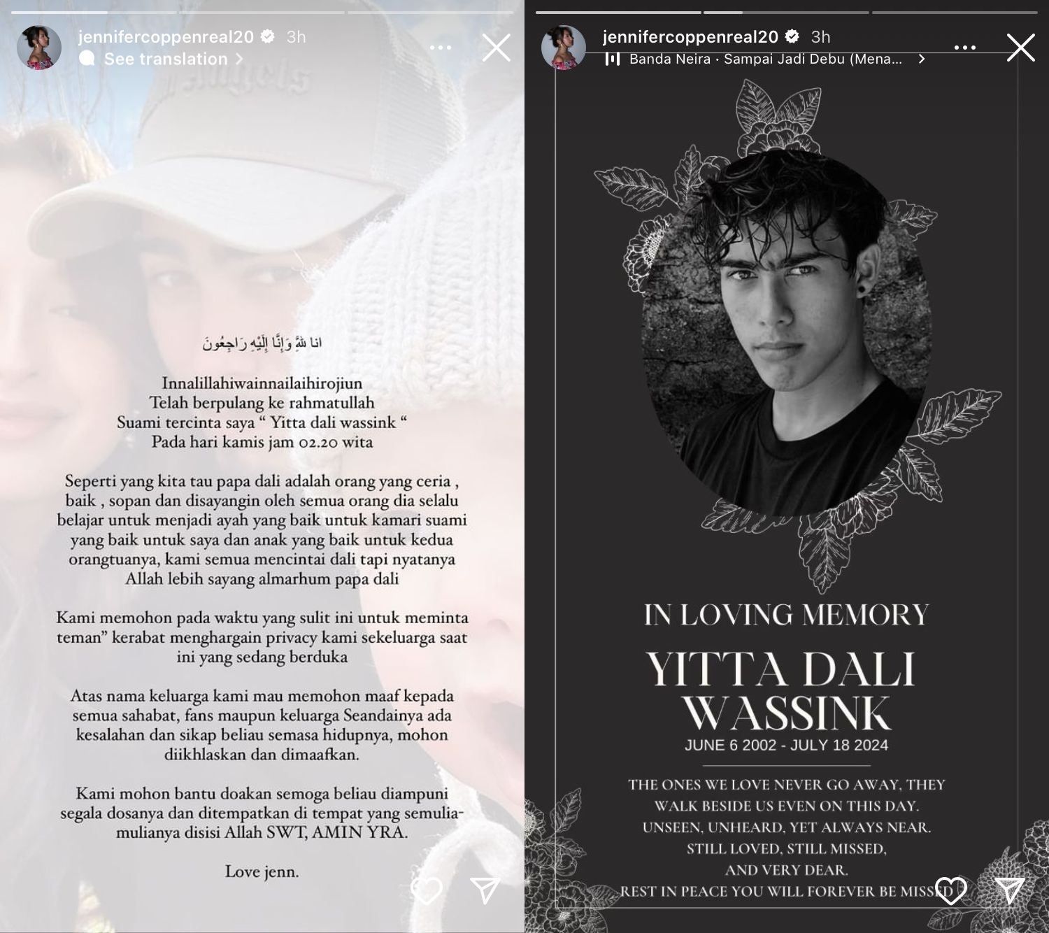 Papa Dali Meninggal Dunia, Jennifer Coppen Ungkap Hal Tak Biasa yang Dilakukan Suami Sebelumnya