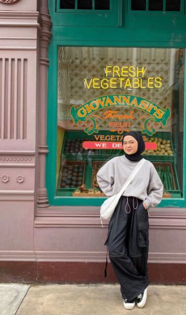 outfit nonton konser hijab simple