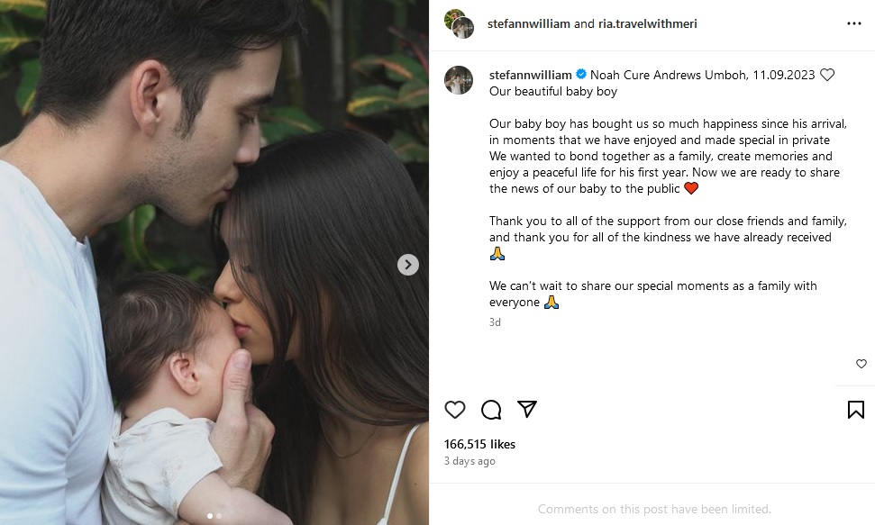 Stefan William Diam-Diam Punya Anak Lagi, Baru Ungkap ke Publik 1 Tahun Kemudian