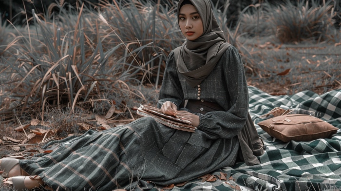 10 Ide Outfit Piknik ke Taman untuk Hijaber, Nyaman Buat Refreshing