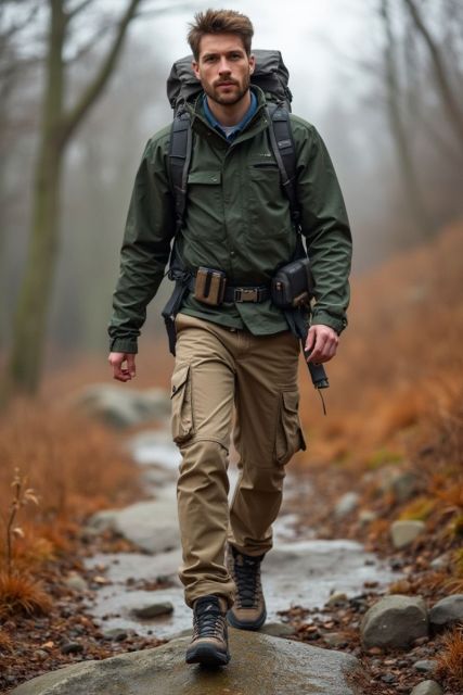outfit celana cargo pria untuk hiking