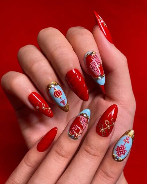inspirasi desain nail art imlek yang ikonik
