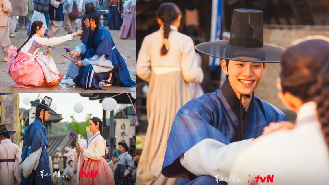 23 Momen Romantis Yoona dan Chaemin di Bon Appetit, Your Majesty Penuh Chemistry 64 momen romantis saat mengambil bunga iris