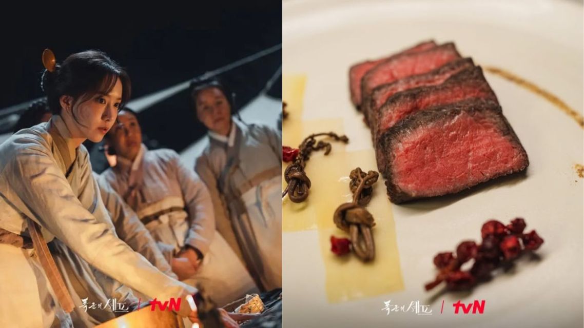 23 Momen Romantis Yoona dan Chaemin di Bon Appetit, Your Majesty Penuh Chemistry 54 Momen Romantis Yoona dan Chaemin di Drakor Bon Appetit, Your Majesty -sajian steak