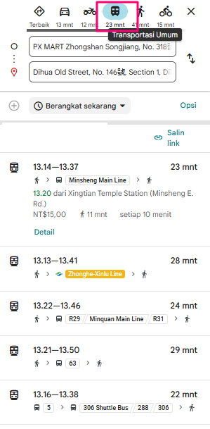 Tutorial naik MRT Taiwan dengan Bantuan Google Maps 36 Tutorial naik MRT Taiwan dengan Bantuan Google Maps