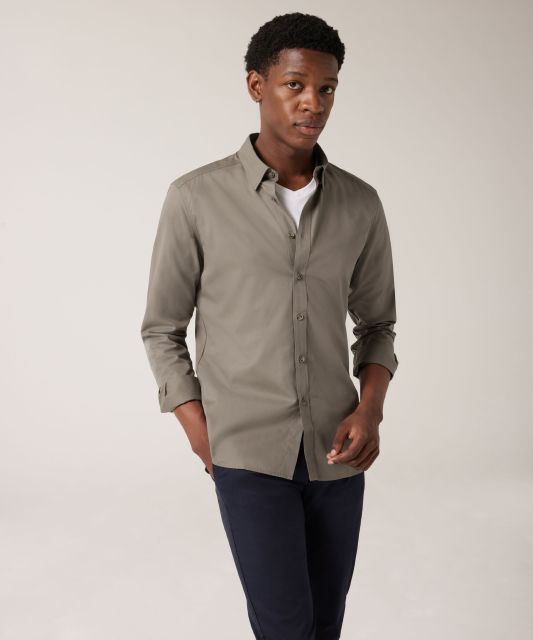 kombo kemeja lengan panjang dan kaos