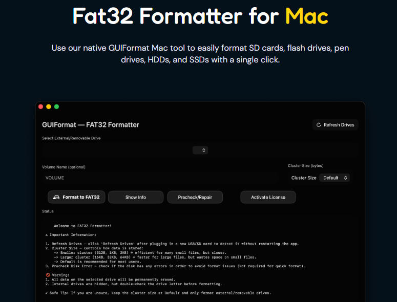 GUIFormat: Cara Praktis Format FAT32 untuk SD Card dan Flash Drive di Windows & Mac