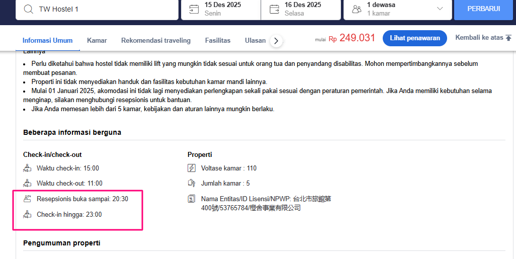 [Penting] Rekomendasi dan Tips memilih Hotel di Taipei untuk Turis