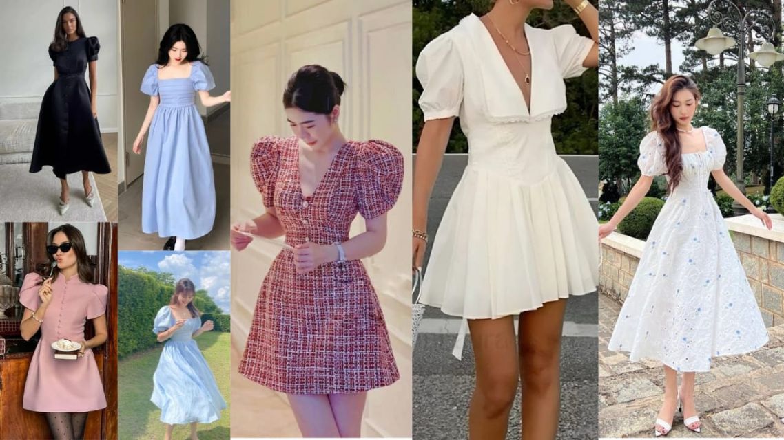 11 Inspirasi Christmas Outfit 2025: Gaya Natal Elegan yang Nggak Harus Merah dan Hijau! 28 Dress dengan lengan puff elegan untuk Natal 2025.