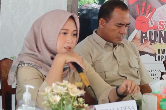 sambutan kepala desa dalam acara sosialisasi